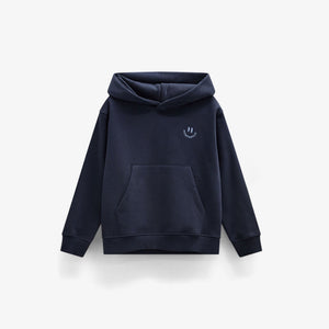 Hoodie met smileyborduursel Kids - Navy | 101579 Andrew
