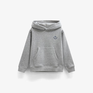 Hoodie met smileyborduursel Kids - Grey Melange | 101583 Andrew