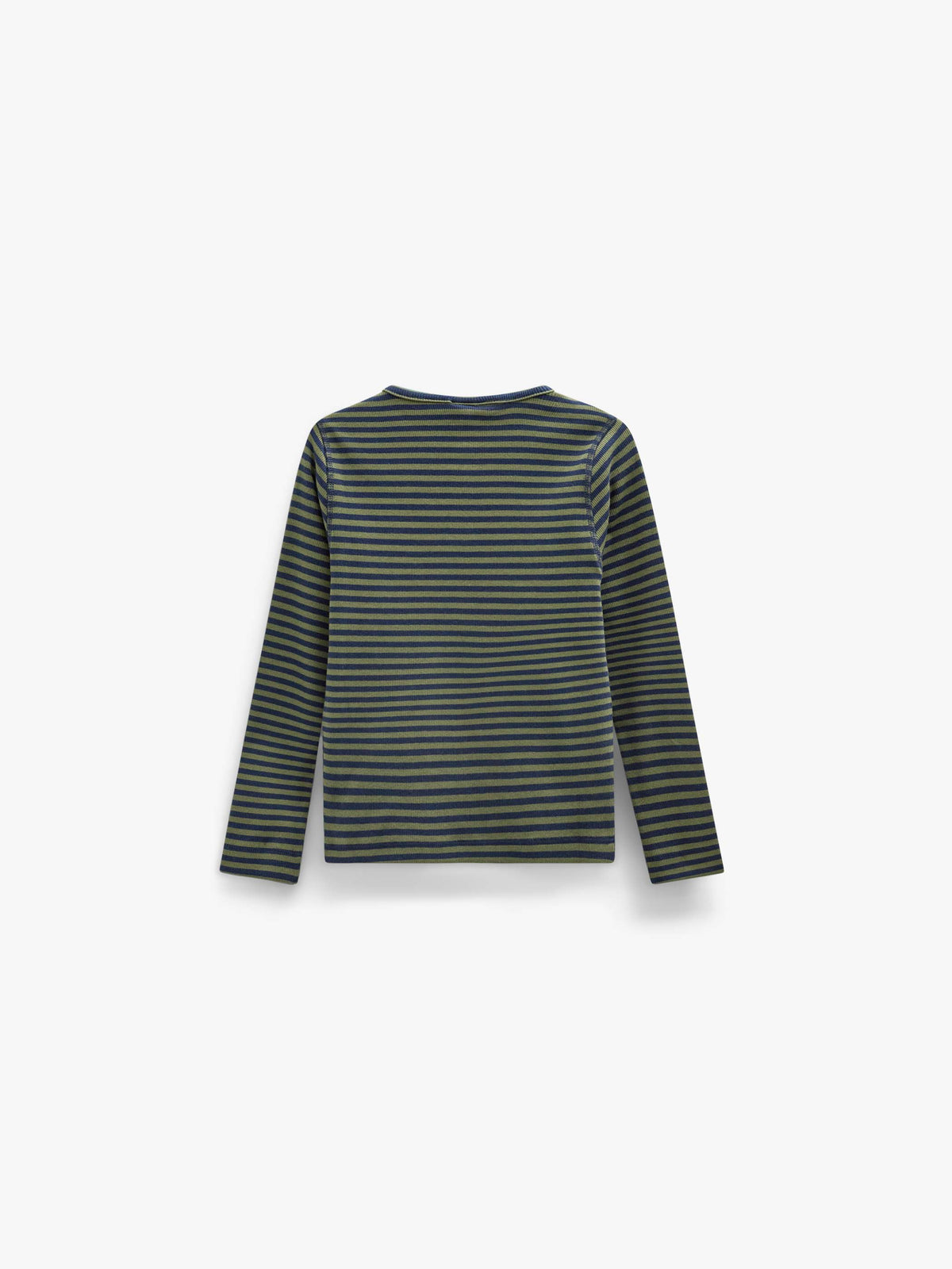 Geribd henley-langarmshirt Kids - Moss Green/Navy Stripe | 101595 Conrad