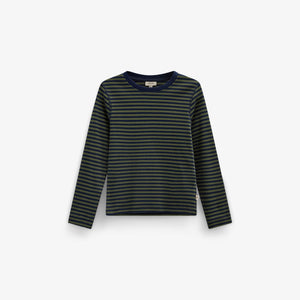 Geribd langarmshirt Kids - Moss Green/Navy Stripe | 101601 Conrad