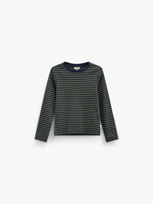Geribd langarmshirt Tween - Moss Green/Navy Stripe | 101602 Conrad
