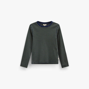 Geribd langarmshirt Kids - Moss Green/Navy Stripe | 101601 Conrad