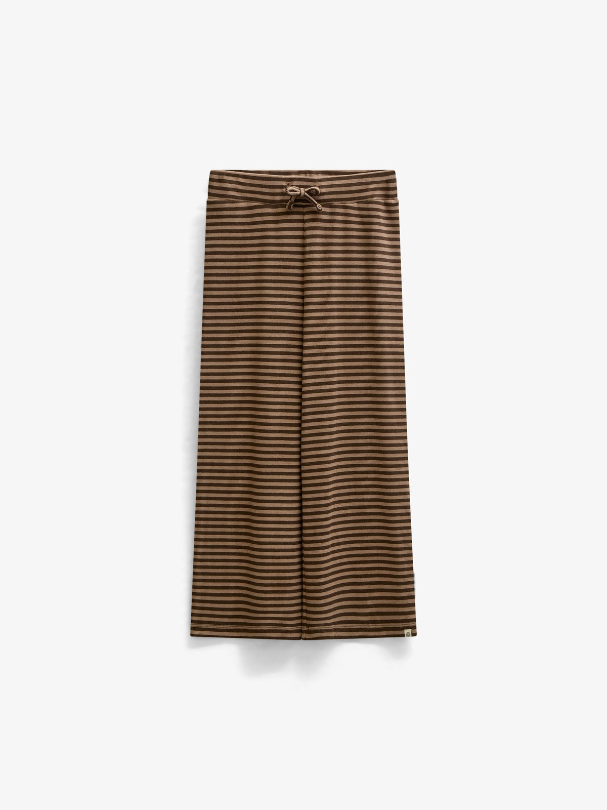 Striped Wide-Leg Rib Trousers - Tween - Brown/Light Brown | 101606 Gloria