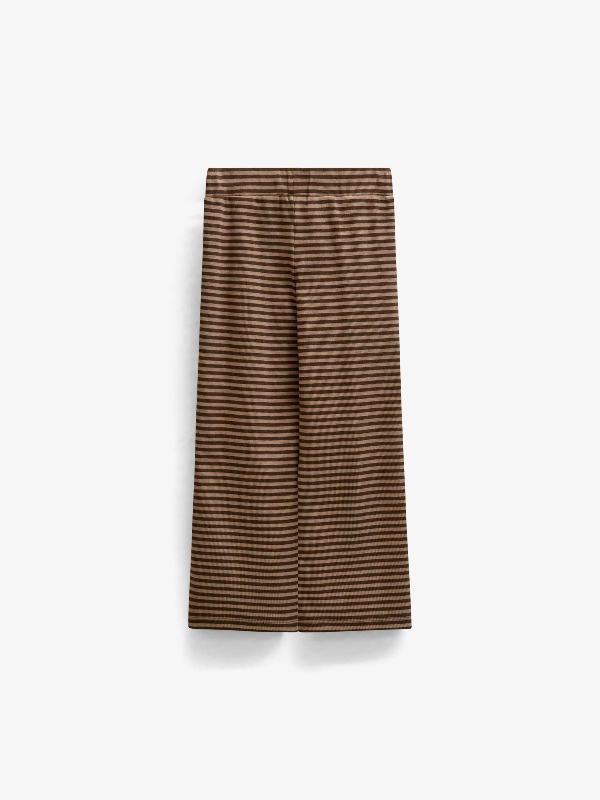 Striped Wide-Leg Rib Trousers - Tween - Brown/Light Brown | 101606 Gloria