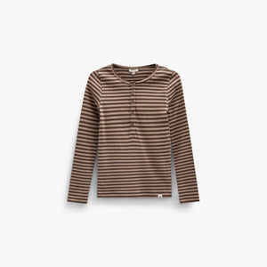 Gestreept geribd langarmshirt Tween - Brown/Light Brown | 101615 Gloria