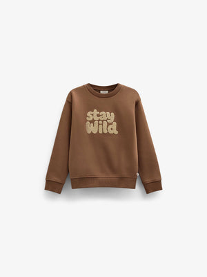 Sweatshirt met ronde hals en badstofborduursel Tween - Toffee | 101621 Joel