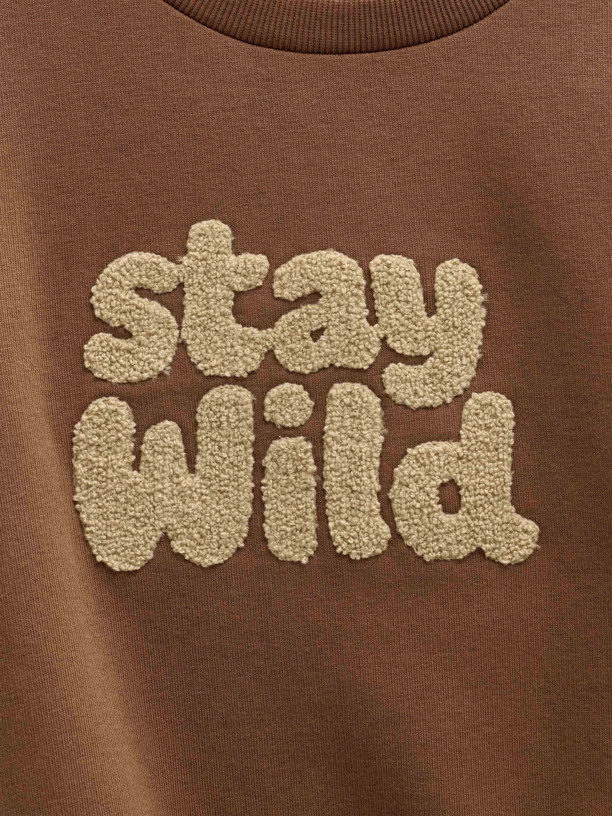 Sweatshirt met ronde hals en badstofborduursel Kids - Toffee | 101620 Joel