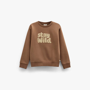 Sweatshirt met ronde hals en badstofborduursel Kids - Toffee | 101620 Joel