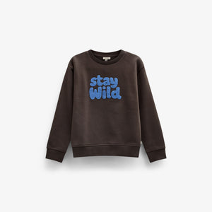Sweatshirt met ronde hals en badstofborduursel Tween - Dark Brown | 101623 Joel