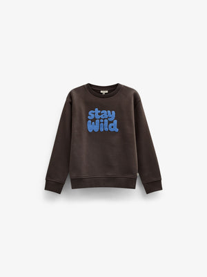 Sweatshirt met ronde hals en badstofborduursel Tween - Dark Brown | 101623 Joel