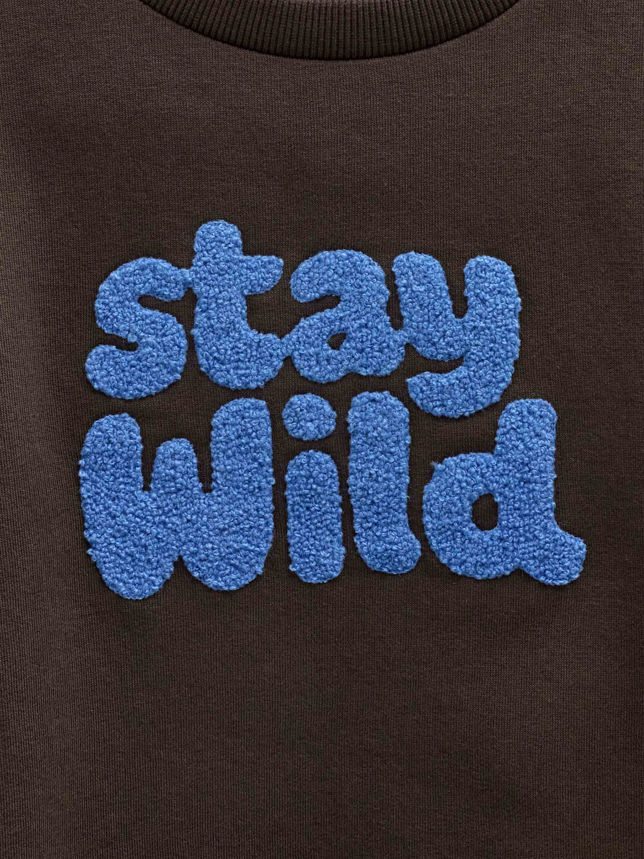Sweatshirt met ronde hals en badstofborduursel Tween - Dark Brown | 101623 Joel
