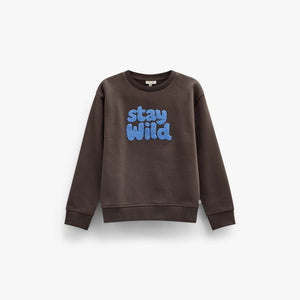 Sweatshirt met ronde hals en badstofborduursel Tween - Dark Brown | 101623 Joel