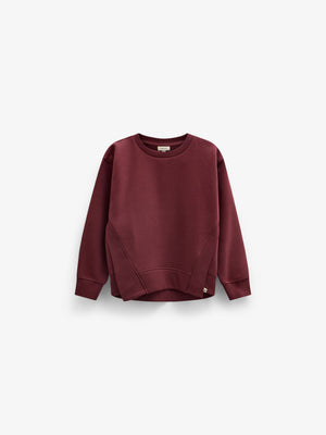 Sweatshirt met ribdetails Kids - Bordeaux | 101624 Zoe