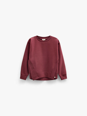 Sweatshirt met ribdetails Kids - Bordeaux | 101624 Zoe