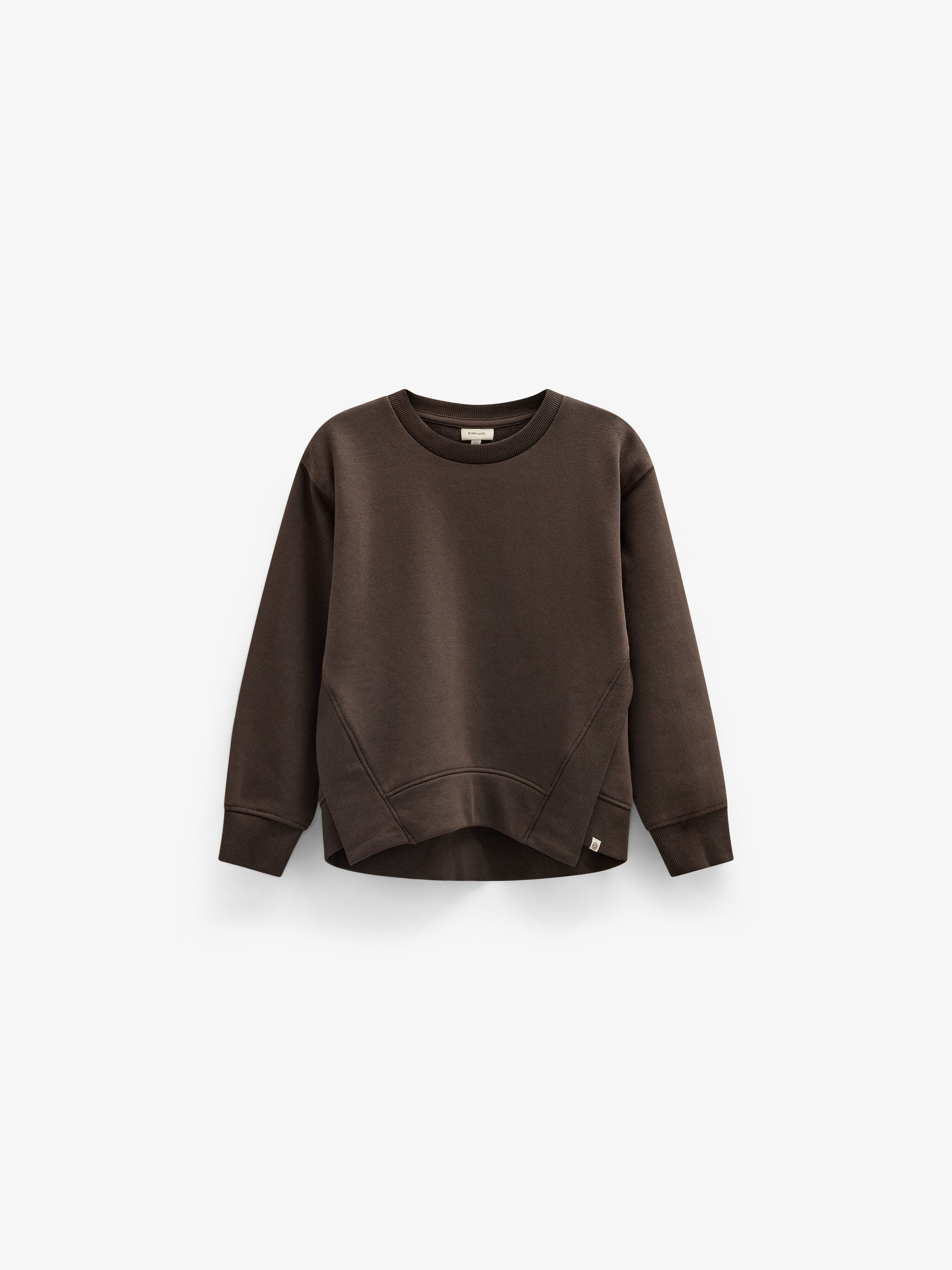 Sweatshirt met ribdetails Tween - Dark Brown | 101627 Zoe