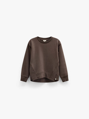 Sweatshirt met ribdetails Tween - Dark Brown | 101627 Zoe