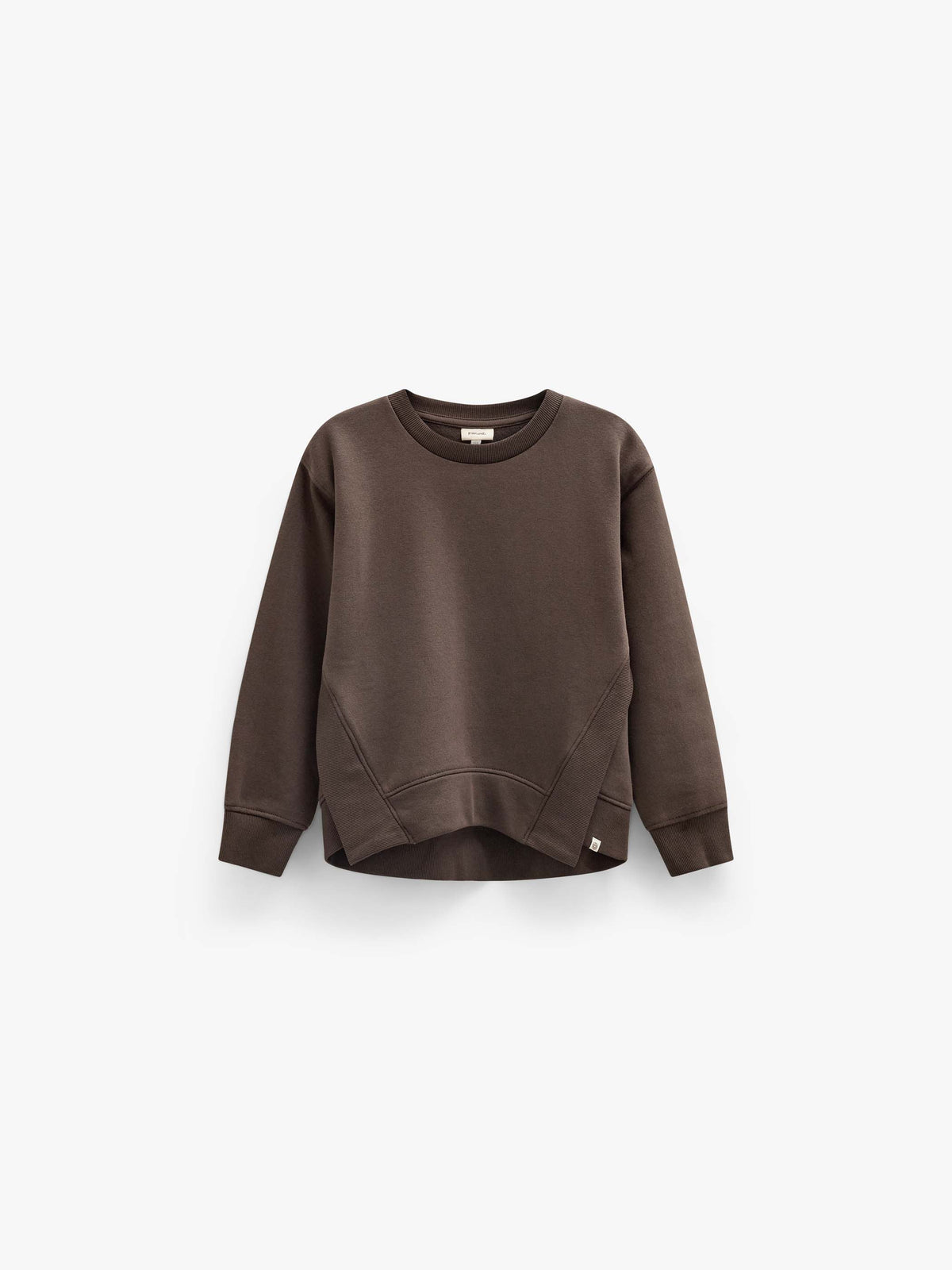 Sweatshirt met ribdetails Tween - Dark Brown | 101627 Zoe