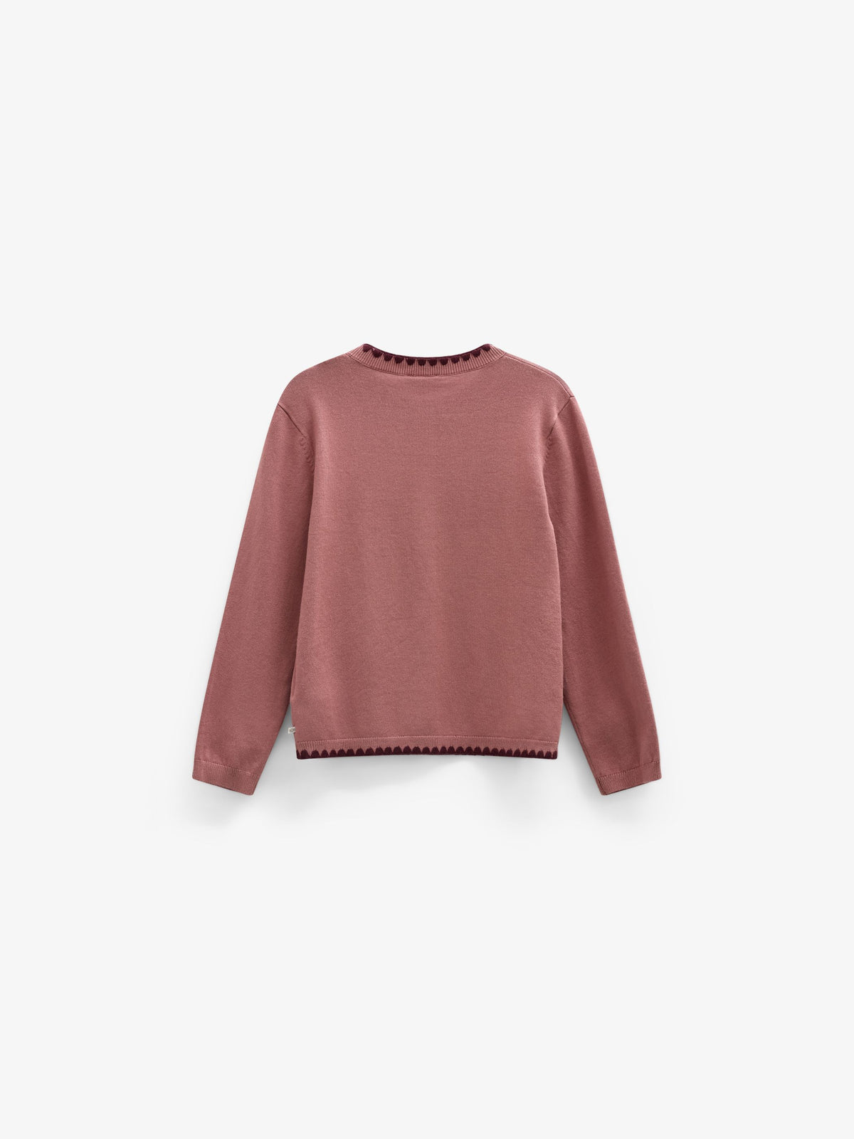 Cardigan met contrasterende stiksels Tween - Dusty Rose/Bordeaux | 101635 Lia