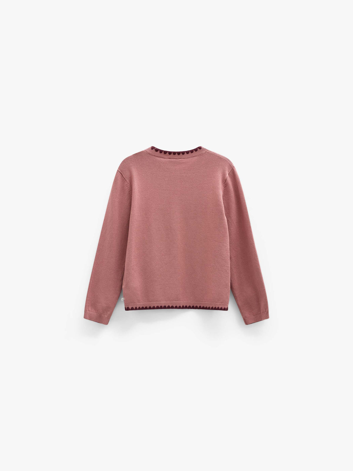 Cardigan met contrasterende stiksels Kids - Dusty Rose/Bordeaux | 101634 Lia