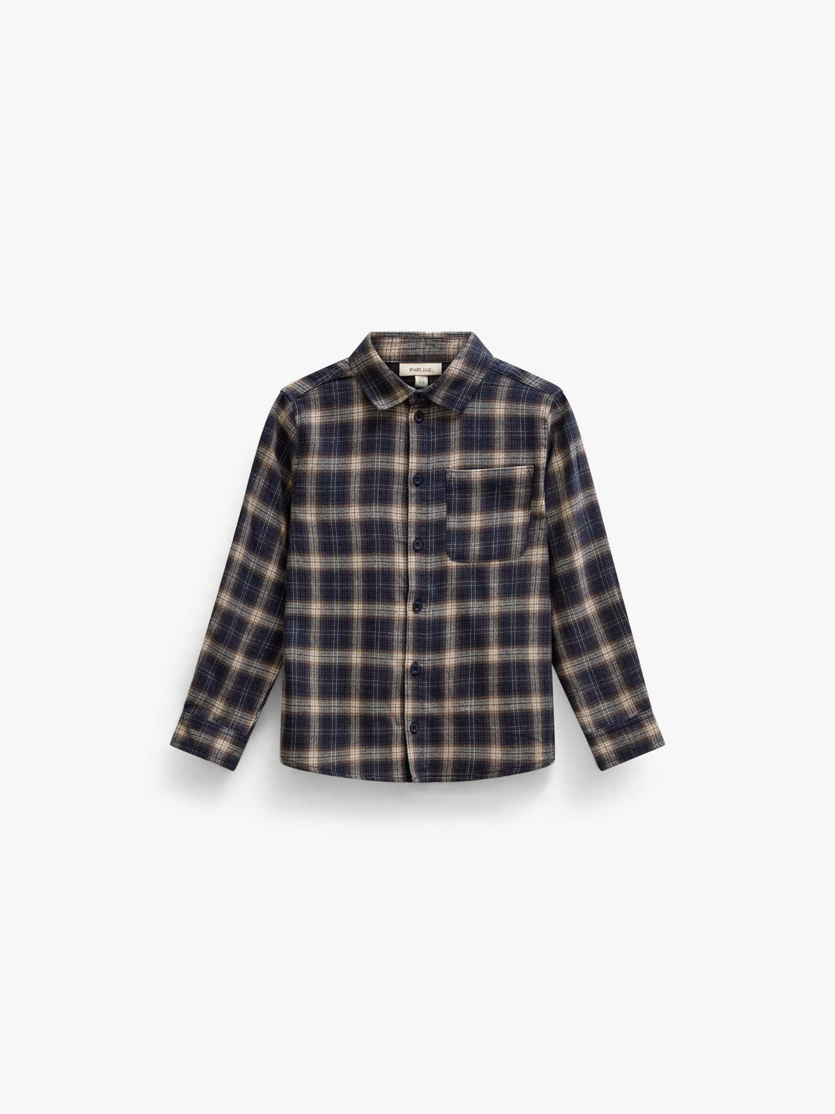 Geruit flanellen overhemd Kids - Navy/Beige | 101649 Edwin