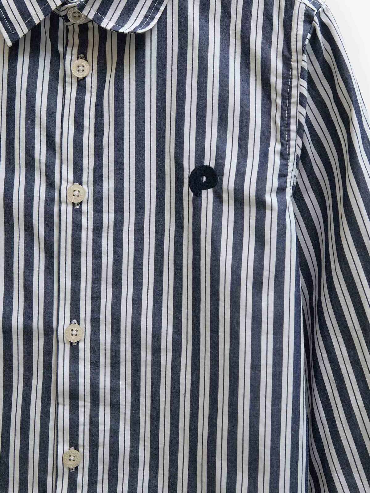 Striped Cotton Shirt - Kids - Navy Stripe | 101653 Milo