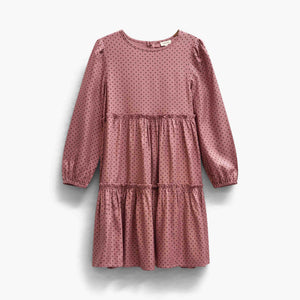 Midi-jurk in viscose met stippen Tween - Dusty Rose/Bordeaux | 101657 Feline