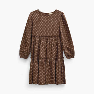 Midi-jurk in viscose met stippen Tween - Brown/Offwhite | 101658 Feline