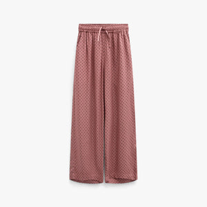 Wide-leg broek in viscose met stippen Tween - Dusty Rose/Bordeaux | 101659 Feline