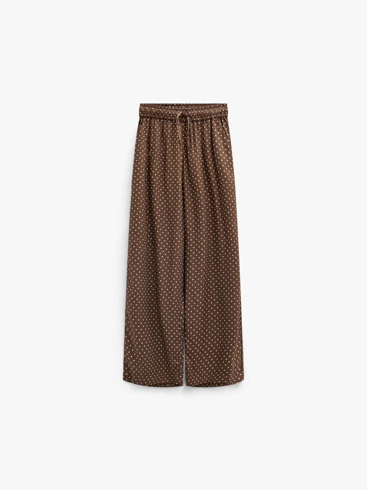 Wide-leg broek in viscose met stippen Tween - Brown/Offwhite | 101660 Feline