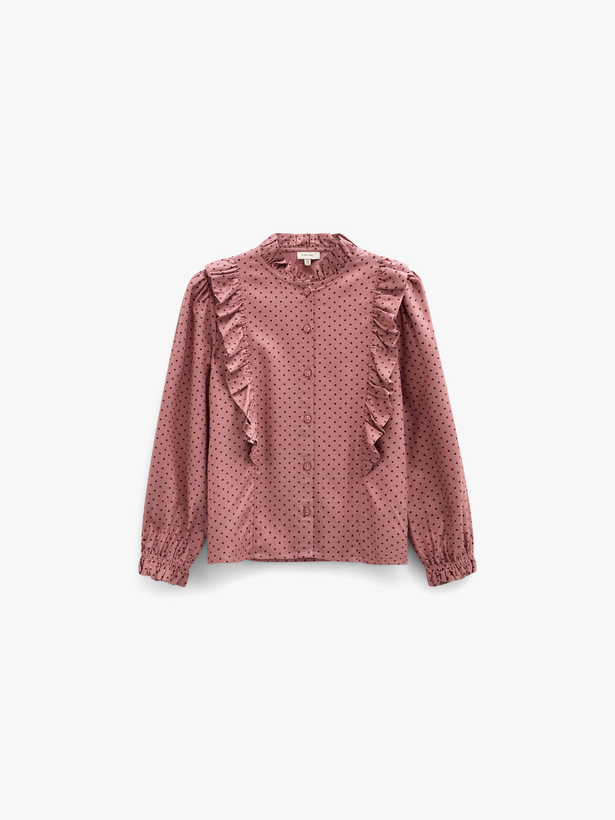 Viscose blouse met stippen en ruches Tween - Dusty Rose/Bordeaux | 101661 Feline