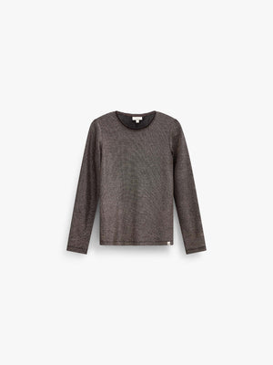 Long-Sleeve Lurex T-Shirt - Kids - Dark Brown | 101663 Helen