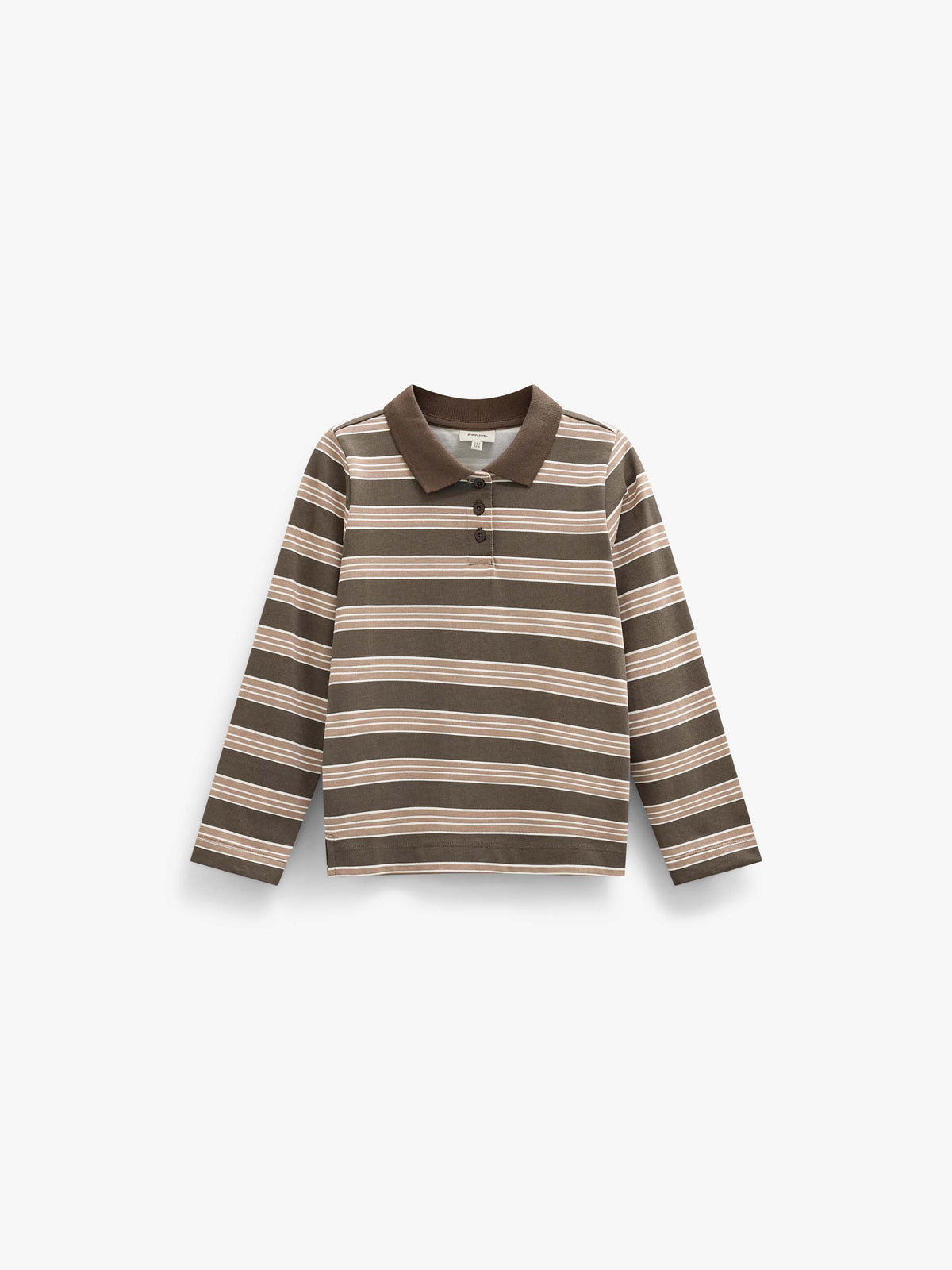 Gestreepte jersey polo met lange mouwen Tween - Brown | 101696 Hope