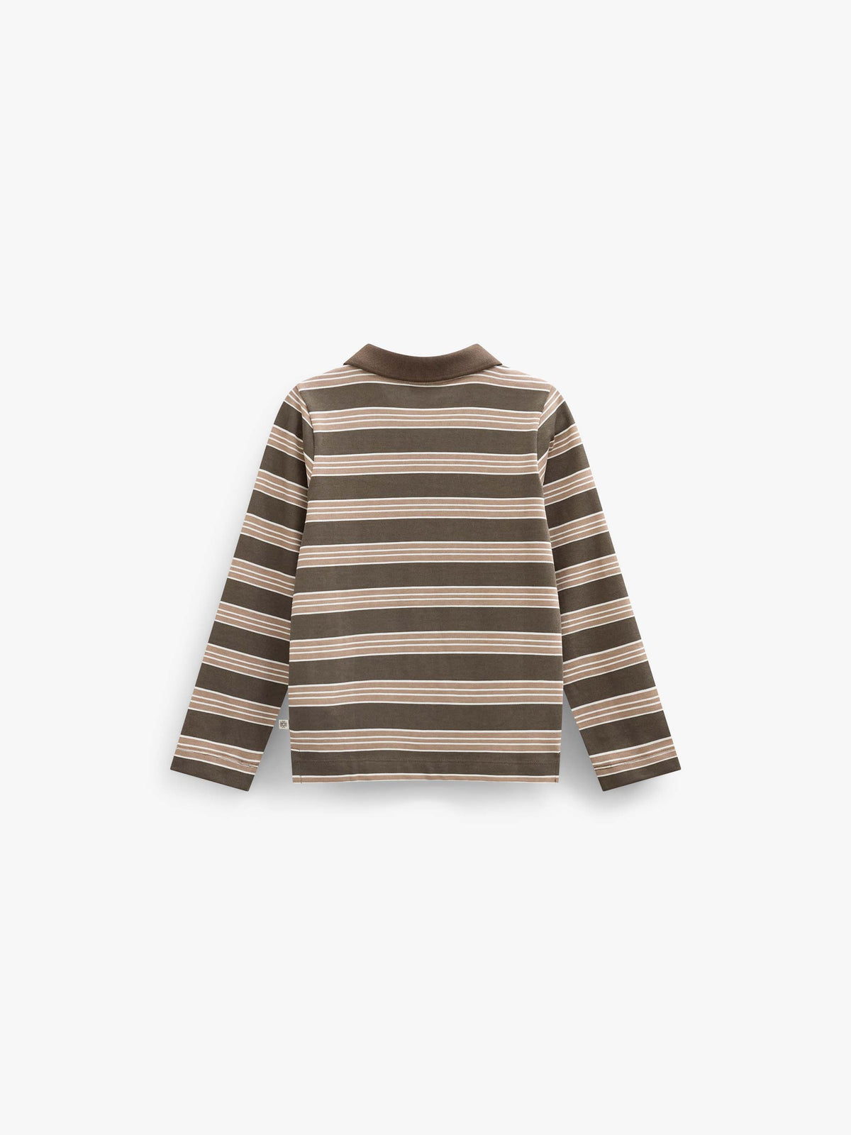 Gestreepte jersey polo met lange mouwen Kids - Brown | 101695 Hope