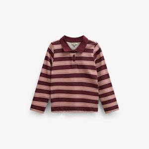 Gestreepte jersey polo met lange mouwen Kids - Bordeaux | 101697 Hope