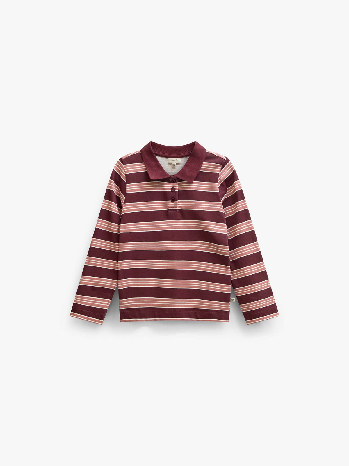 Gestreepte jersey polo met lange mouwen Tween - Bordeaux | 101698 Hope