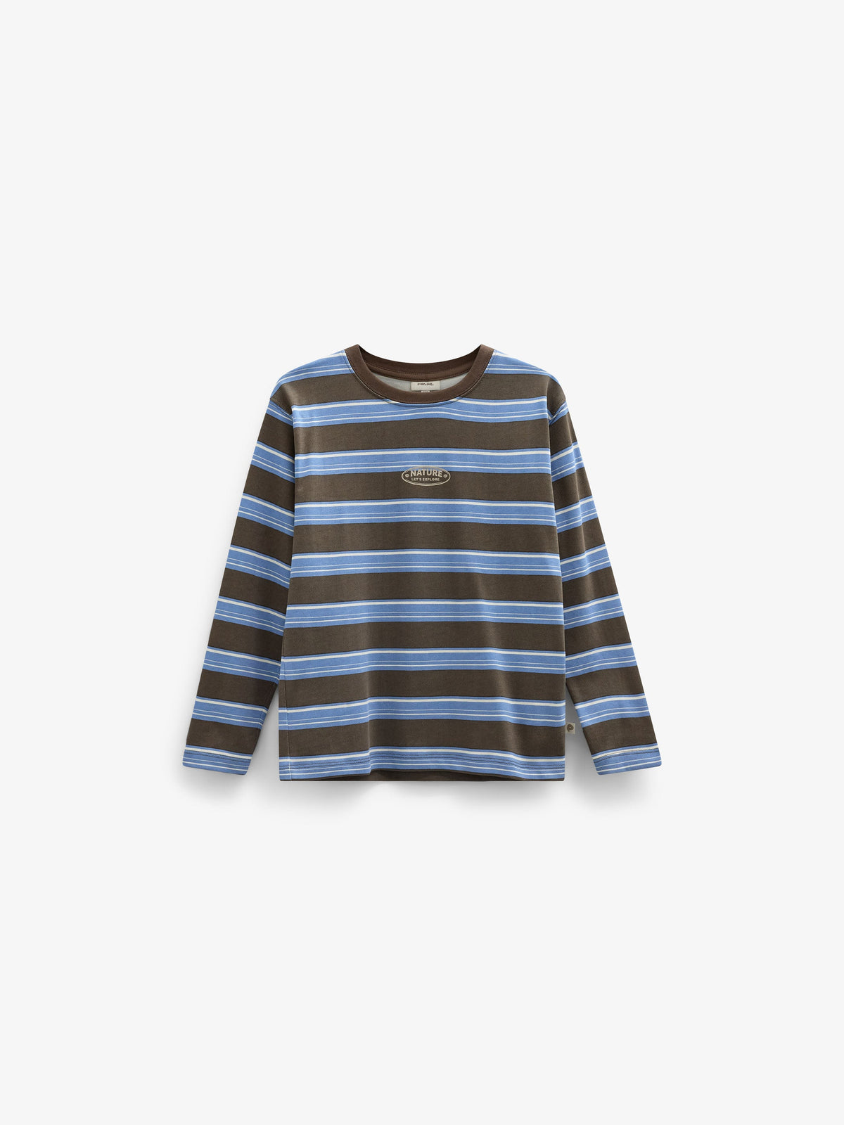 Striped Long-Sleeve T-Shirt - Tween - Brown /Blue | 101700 Hugo