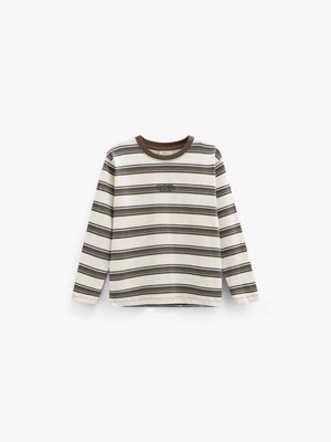 Gestreept langarmshirt Kids - Offwhite/Brown | 101701 Hugo