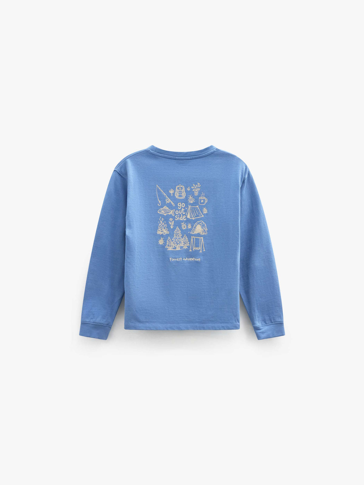 Langarmshirt met rugprint Kids - Dusty Blue | 101707 Weston