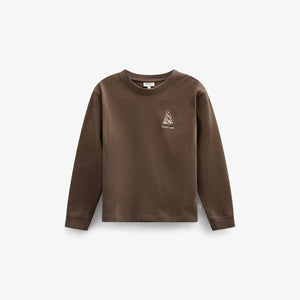Langarmshirt met rugprint Kids - Brown | 101709 Weston