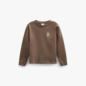 Langarmshirt met rugprint Tween - Brown | 101710 Weston