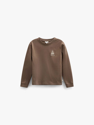 Langarmshirt met rugprint Tween - Brown | 101710 Weston