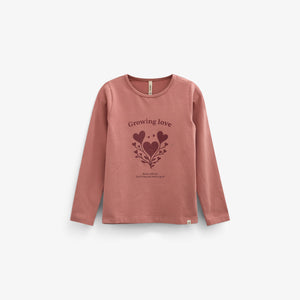 Langarmshirt met glitterprint Kids - Dusty Rose | 101713 Piper