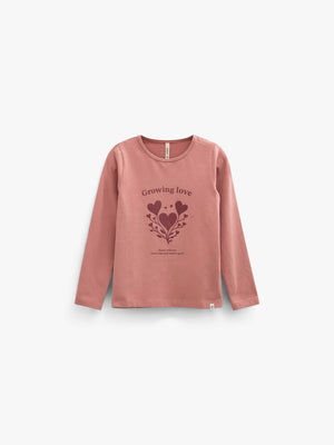 Langarmshirt met glitterprint Tween - Dusty Rose | 101714 Piper