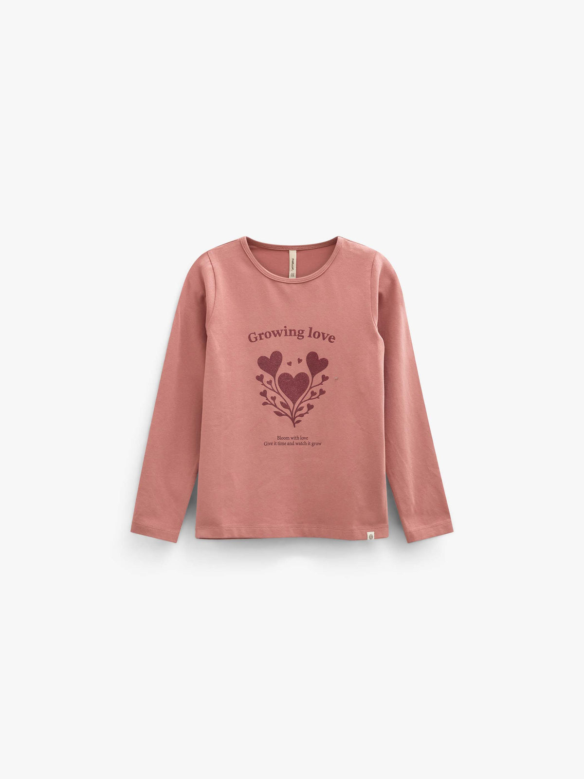 Langarmshirt met glitterprint Tween - Dusty Rose | 101714 Piper