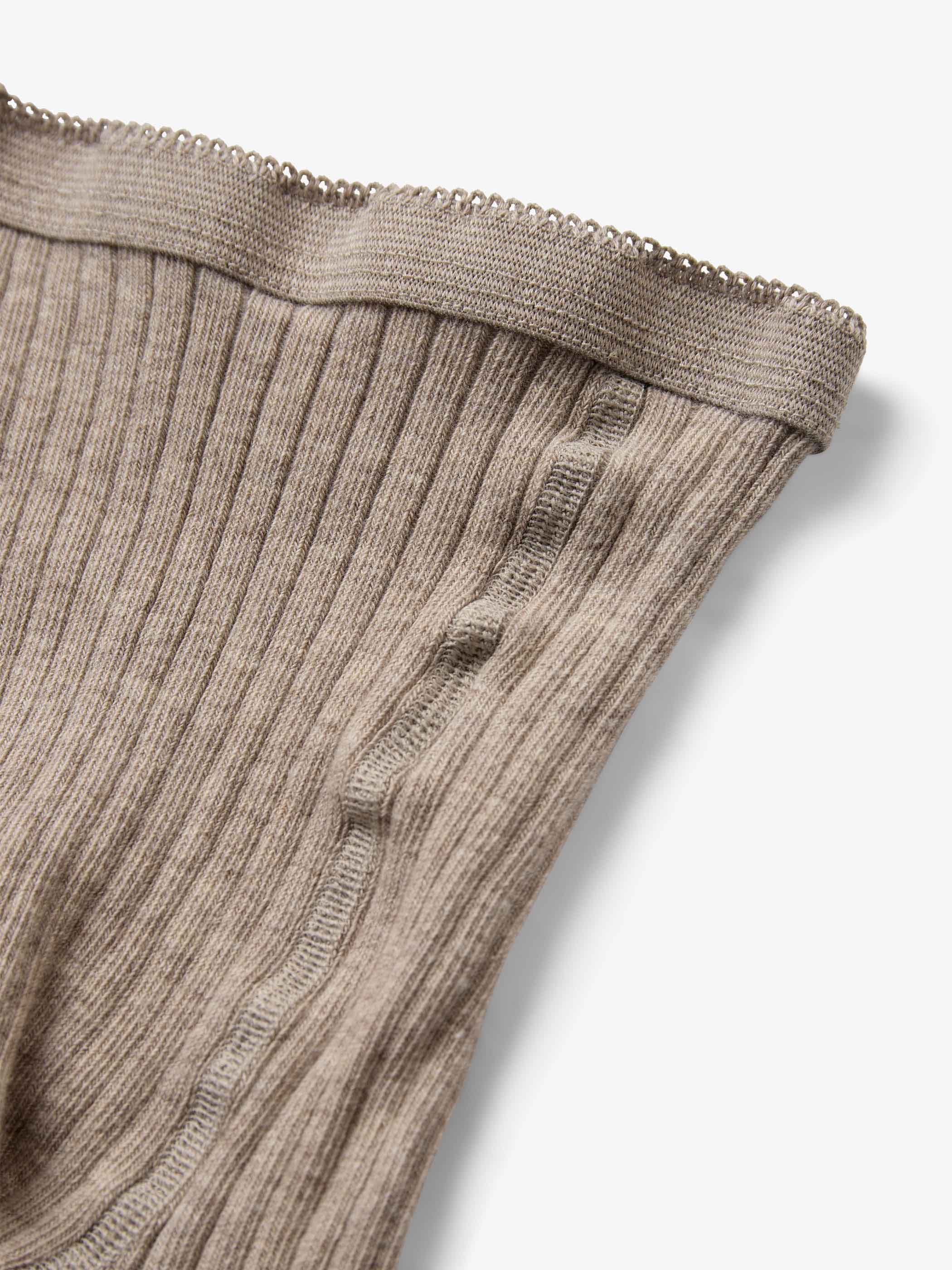 MP Katoenen Ribmaillot - Kids - Light Brown Melange | 101395 MP Cotton Rib tights