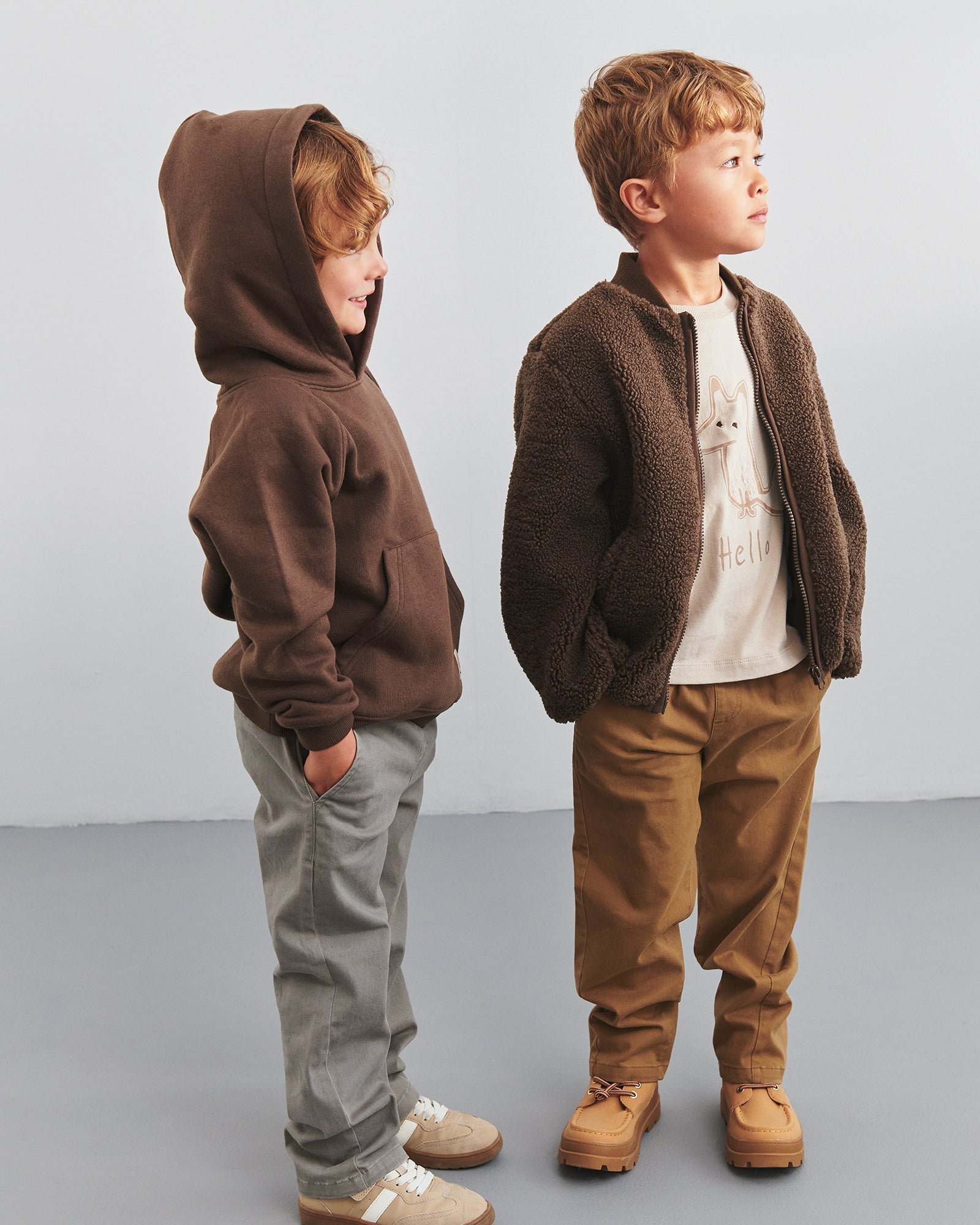 Casual pull-on chino - Kids - Walnut