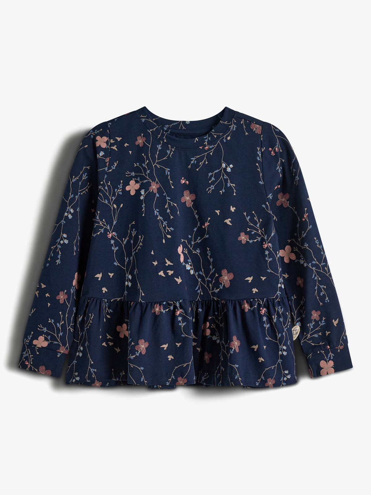 Jersey Peplum Blouse met Bloemenprint - Kids - Blue/Rose