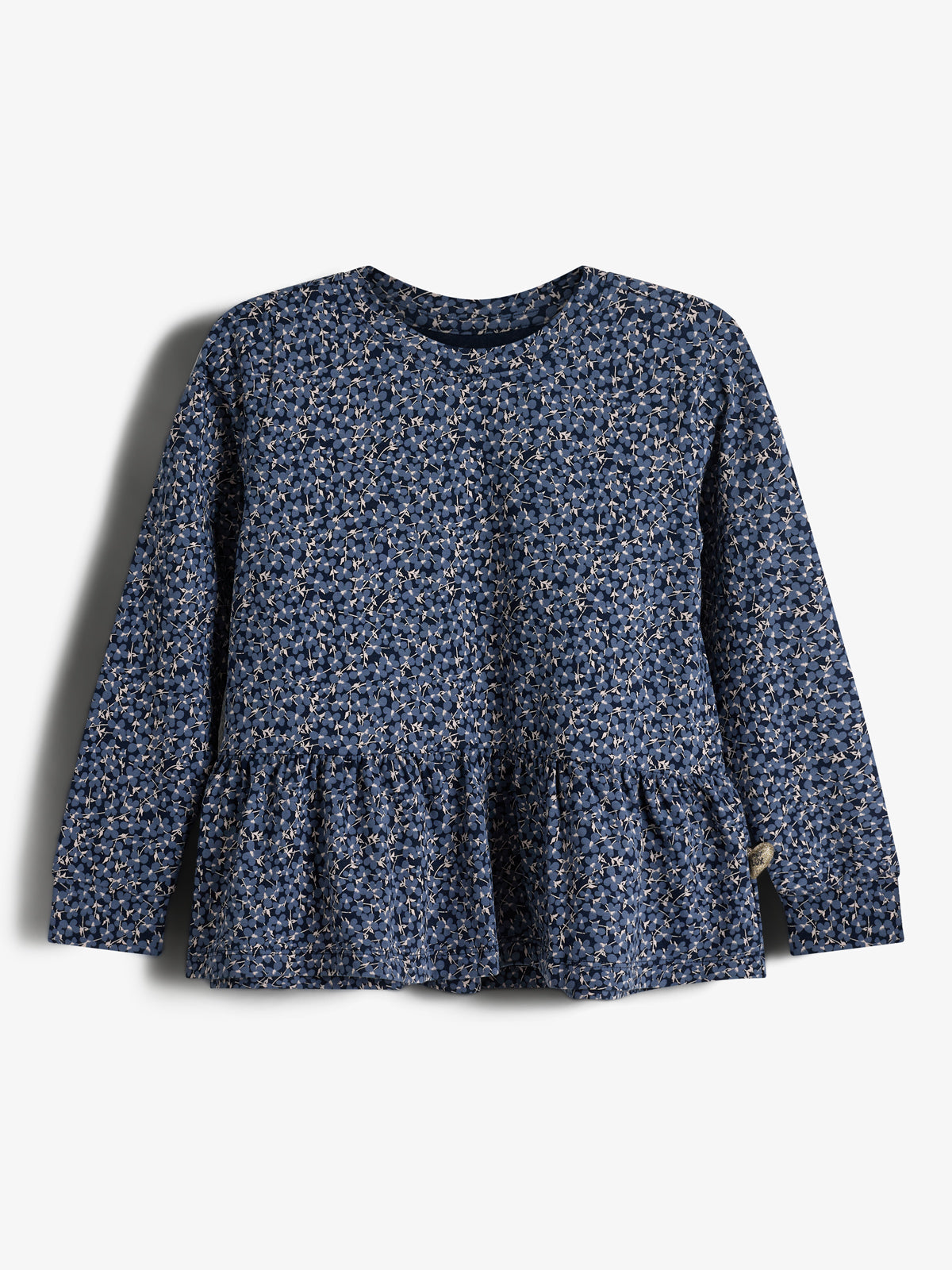 Jersey Peplum Blouse met Ditsy Print - Kids - Blue