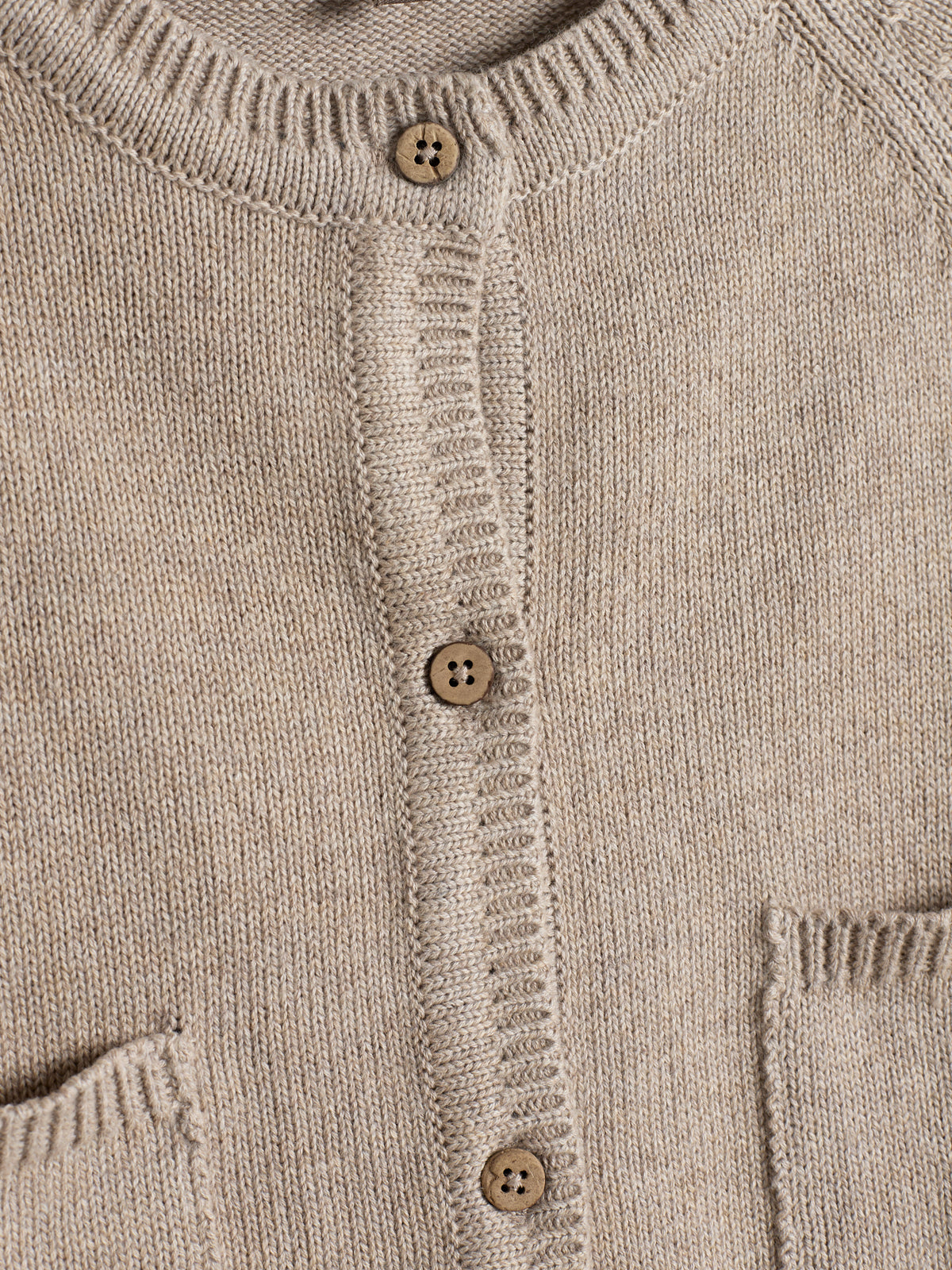 Katoenen gebreid vest - Kids - Light Beige Melange