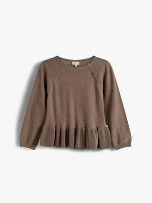 Katoenen gebreide tuniek - Kids - Brown Melange